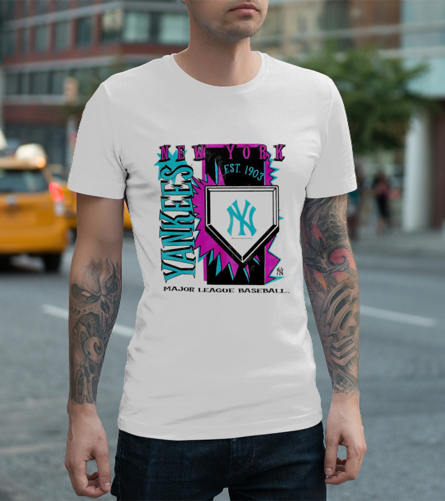 New York Yankees MLB Cooperstown Neon Field Est 1903 Major League Baseball T-Shirt