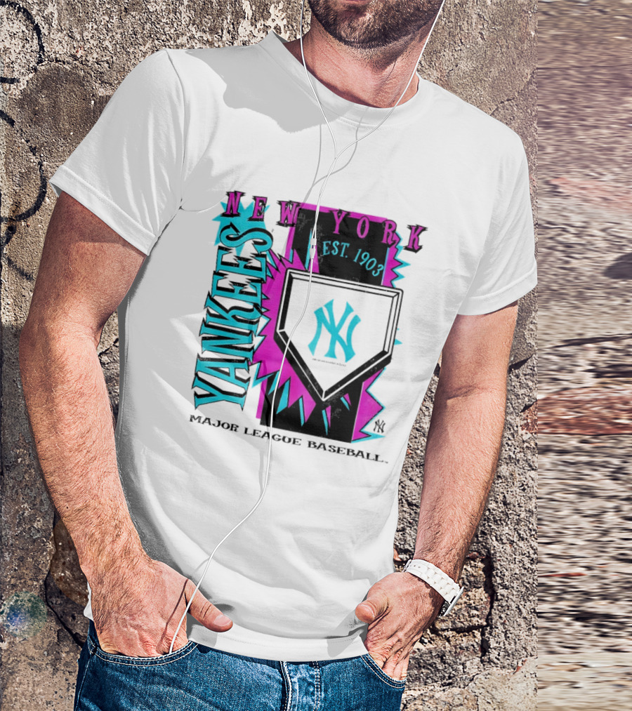 New York Yankees MLB Cooperstown Neon Field Est 1903 Major League Baseball T-Shirt