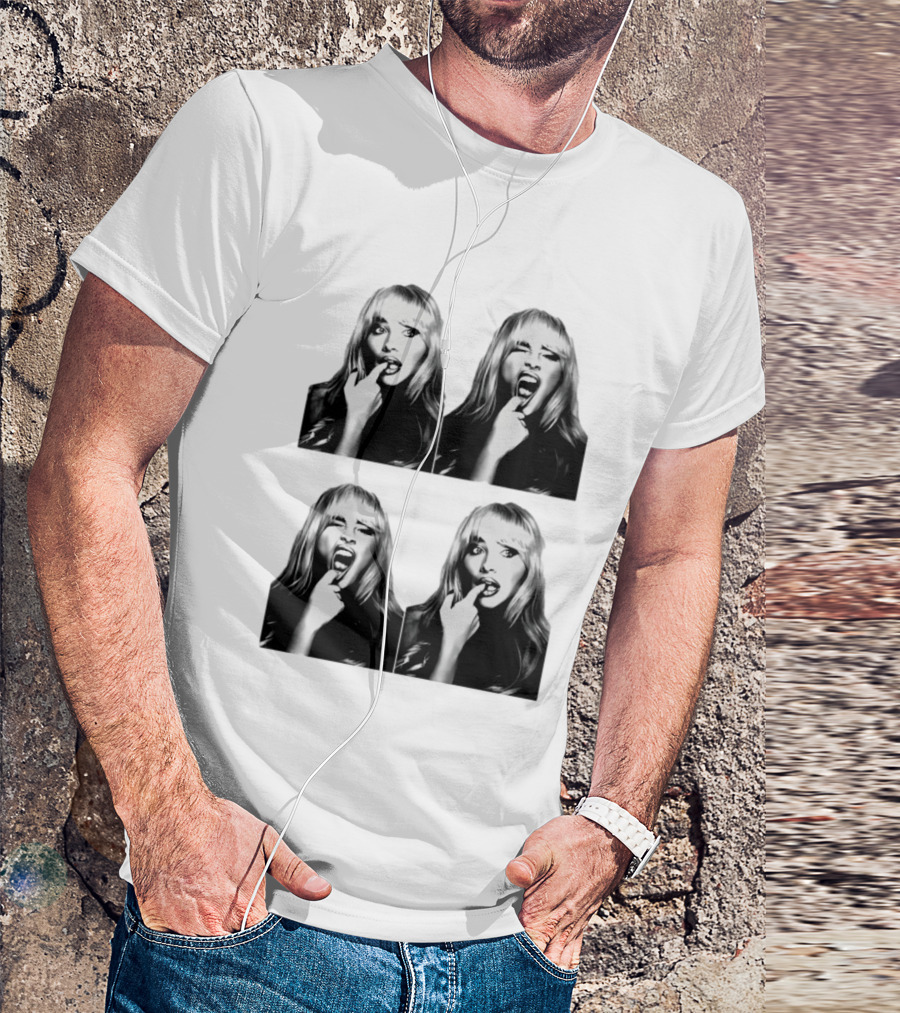 Sabrina Carpenter Photobooth Black And White Expressions T-Shirt