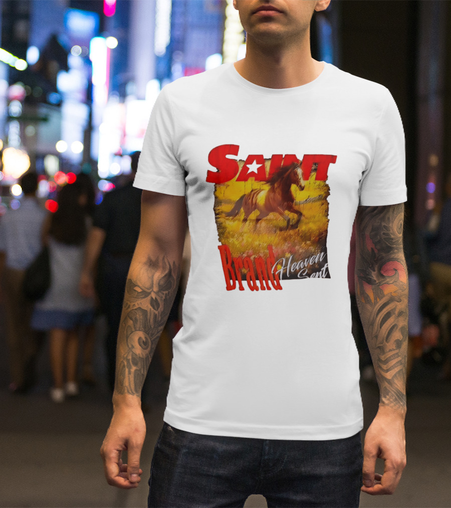 Saint Brand Heaven Sent Galloping Horse Wild West T-Shirt