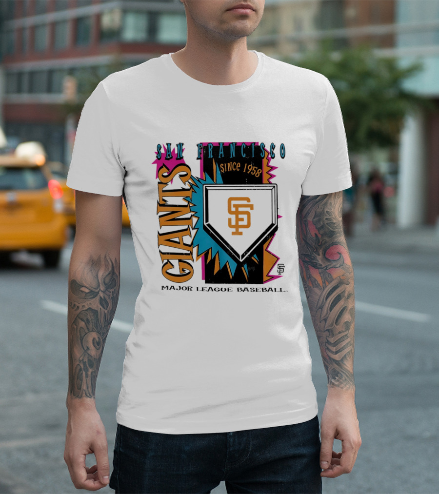 San Francisco Giants Major League Baseball Since 1958 Neon Cooperstown Field Shock T-Shirt