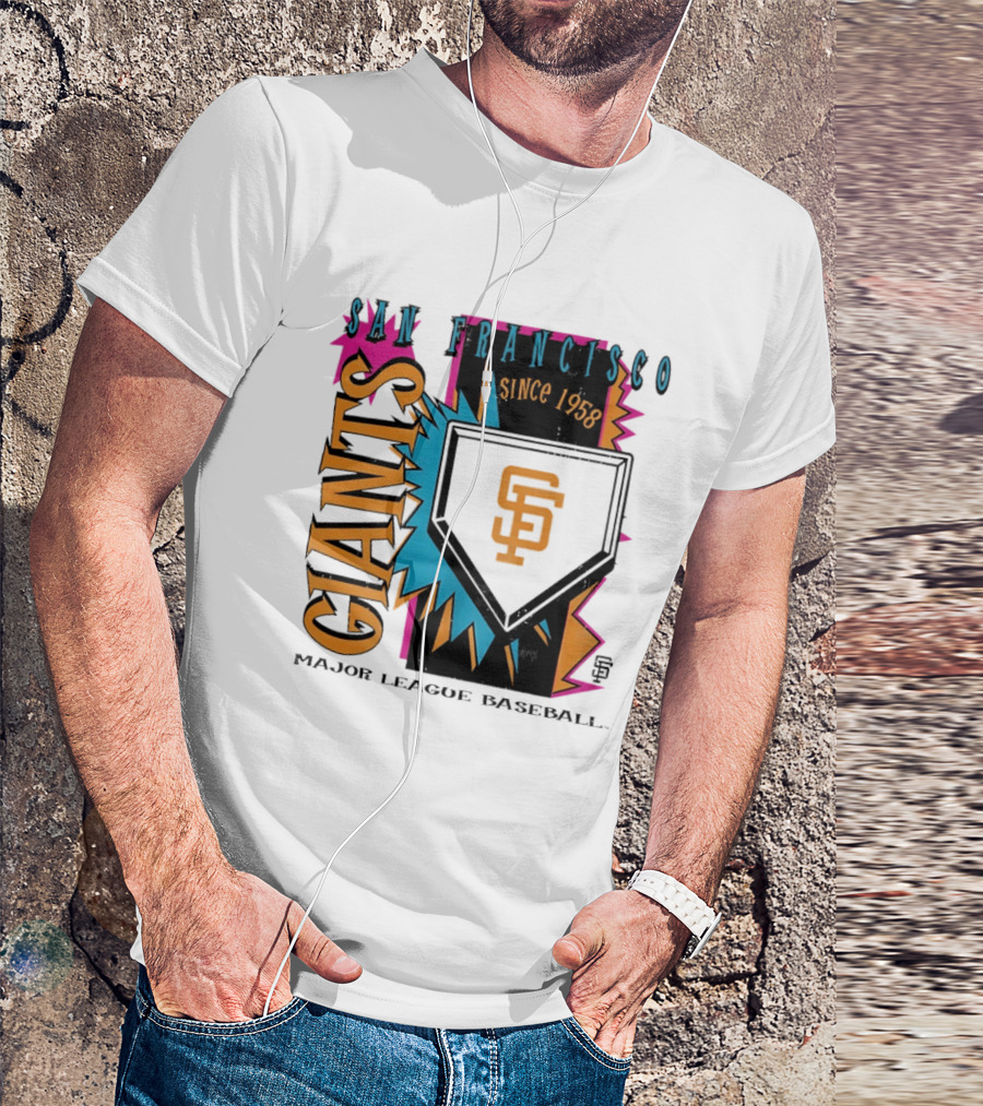 San Francisco Giants Major League Baseball Since 1958 Neon Cooperstown Field Shock T-Shirt