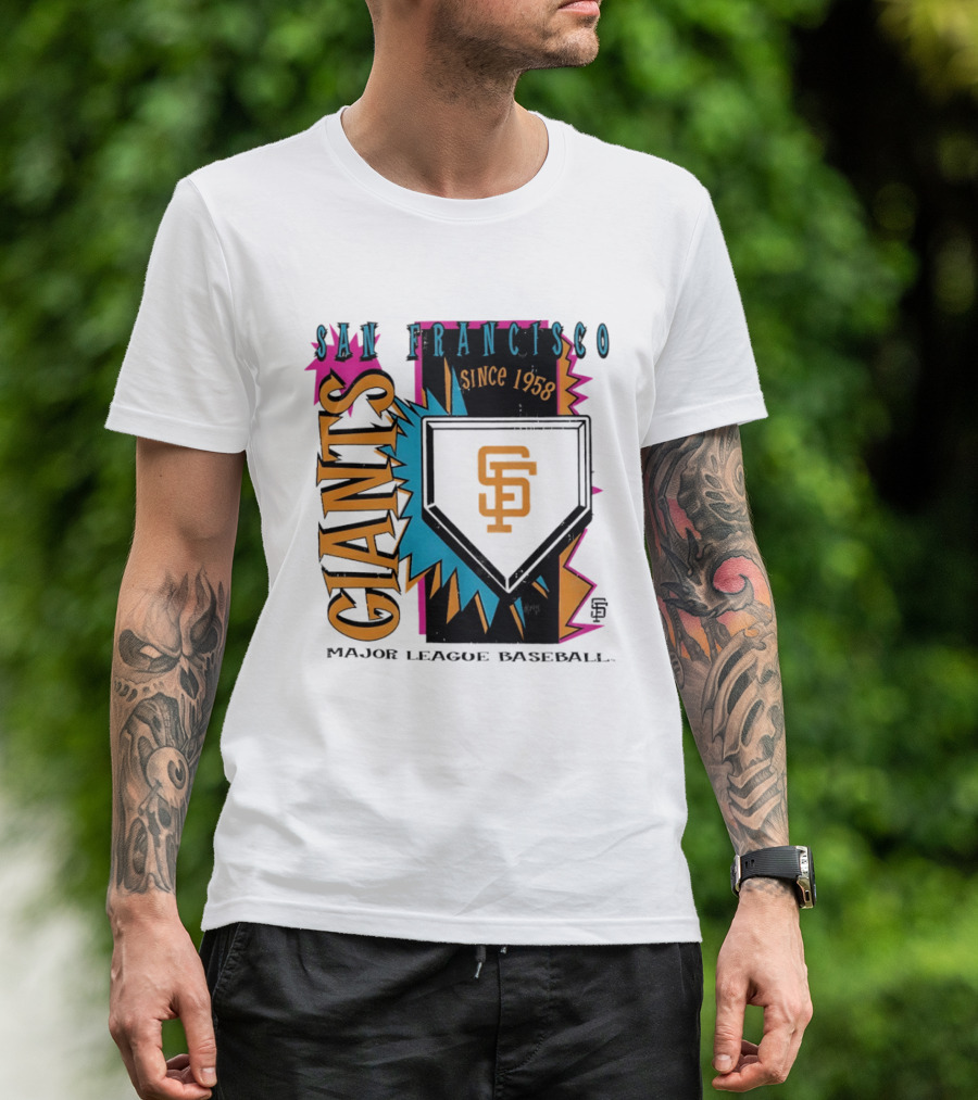 San Francisco Giants Major League Baseball Since 1958 Neon Cooperstown Field Shock T-Shirt