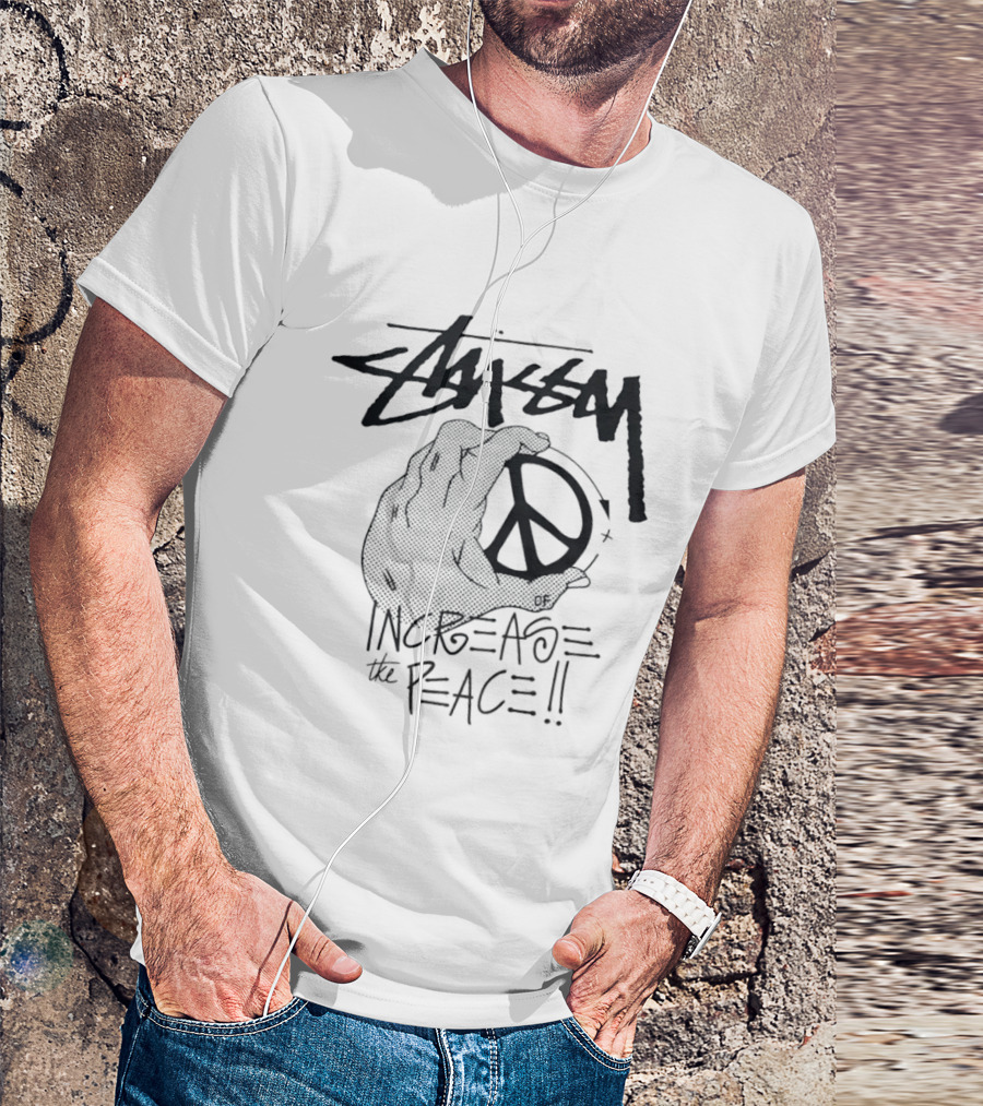 Stussy Increase The Peace Hand Holding Peace T-Shirt