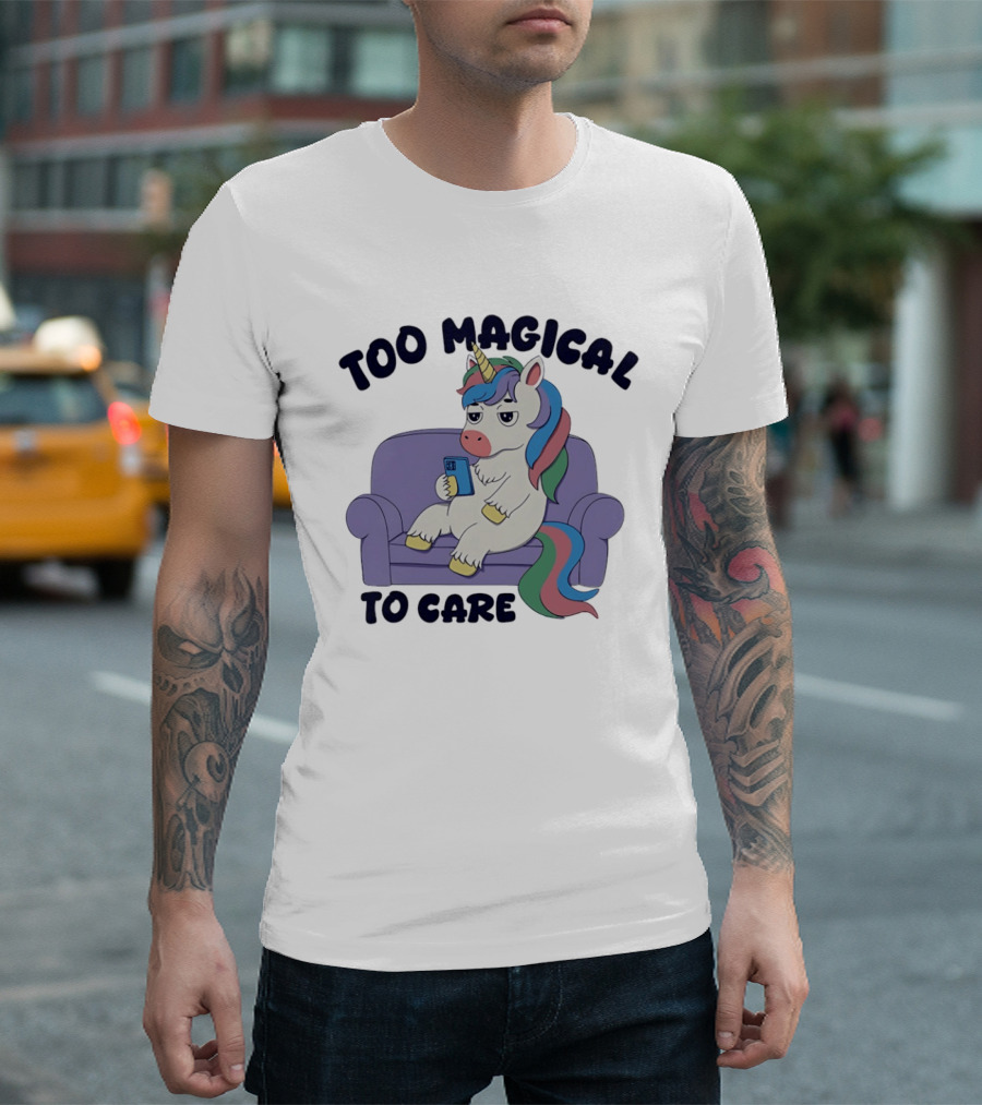 Too Magical To Care Unicorn Couch Smartphone T-Shirt