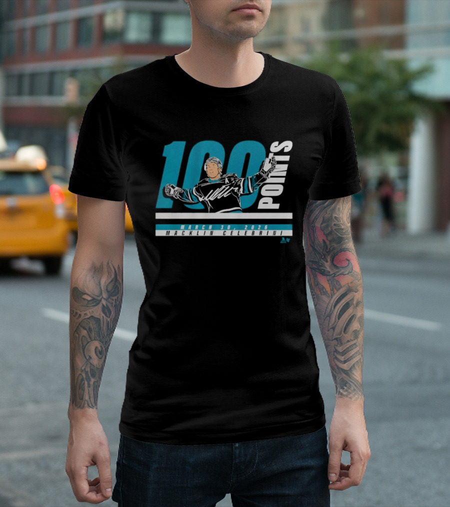 Macklin Celebrini 100 Points March 30 2026 T-Shirt