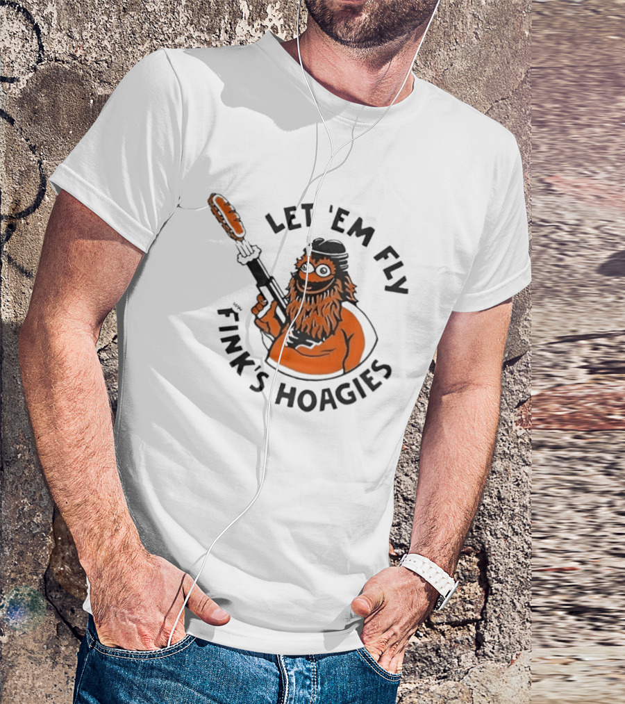 Gritty Flyers Let 'Em Fly Fink's Hoagies Philadelphia Hockey T-Shirt