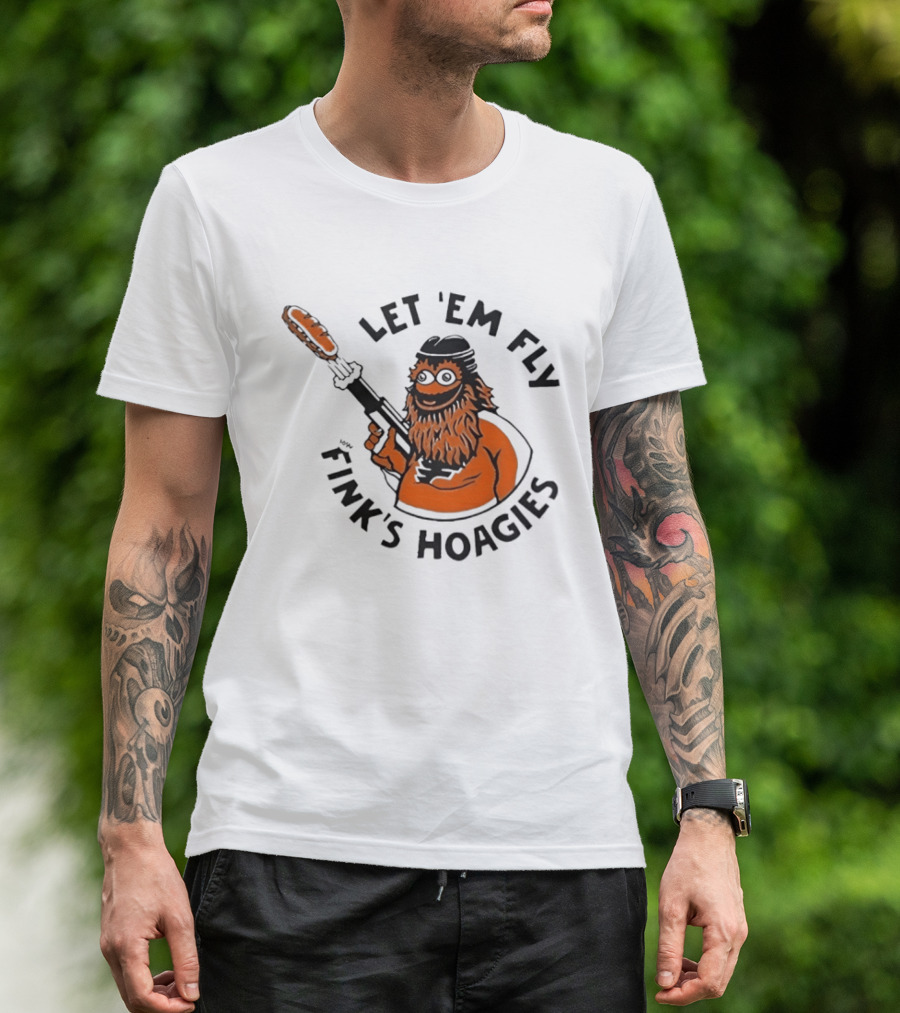 Gritty Flyers Let 'Em Fly Fink's Hoagies Philadelphia Hockey T-Shirt
