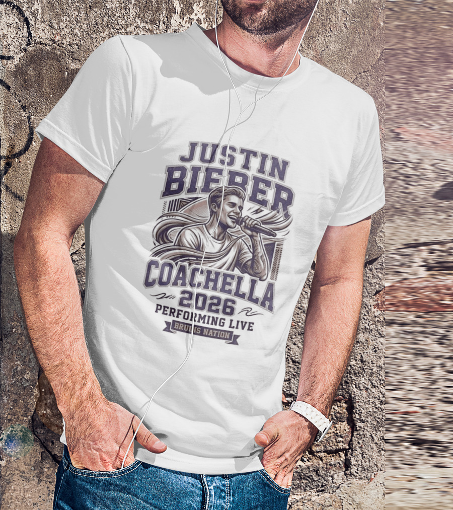 Justin Bieber Coachella 2026 Performing Live Headlining Artist T-Shirt