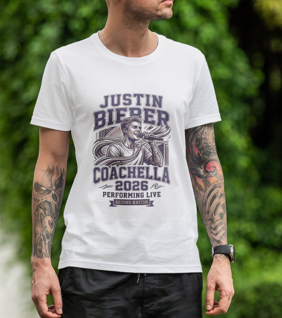 Justin Bieber Coachella 2026 Performing Live Headlining Artist T-Shirt