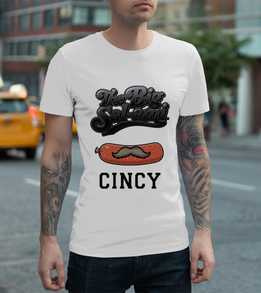 The Big Salami Cincy Mustache T-Shirt