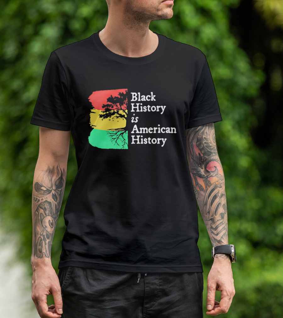 Black History Is American History Ghana Flag T-Shirt