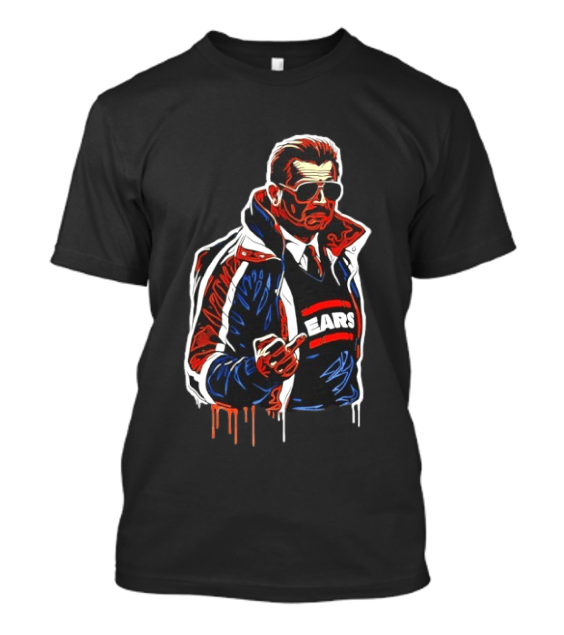 Mike Ditka Chicago Bears Coach Middle Finger Ears T-Shirt