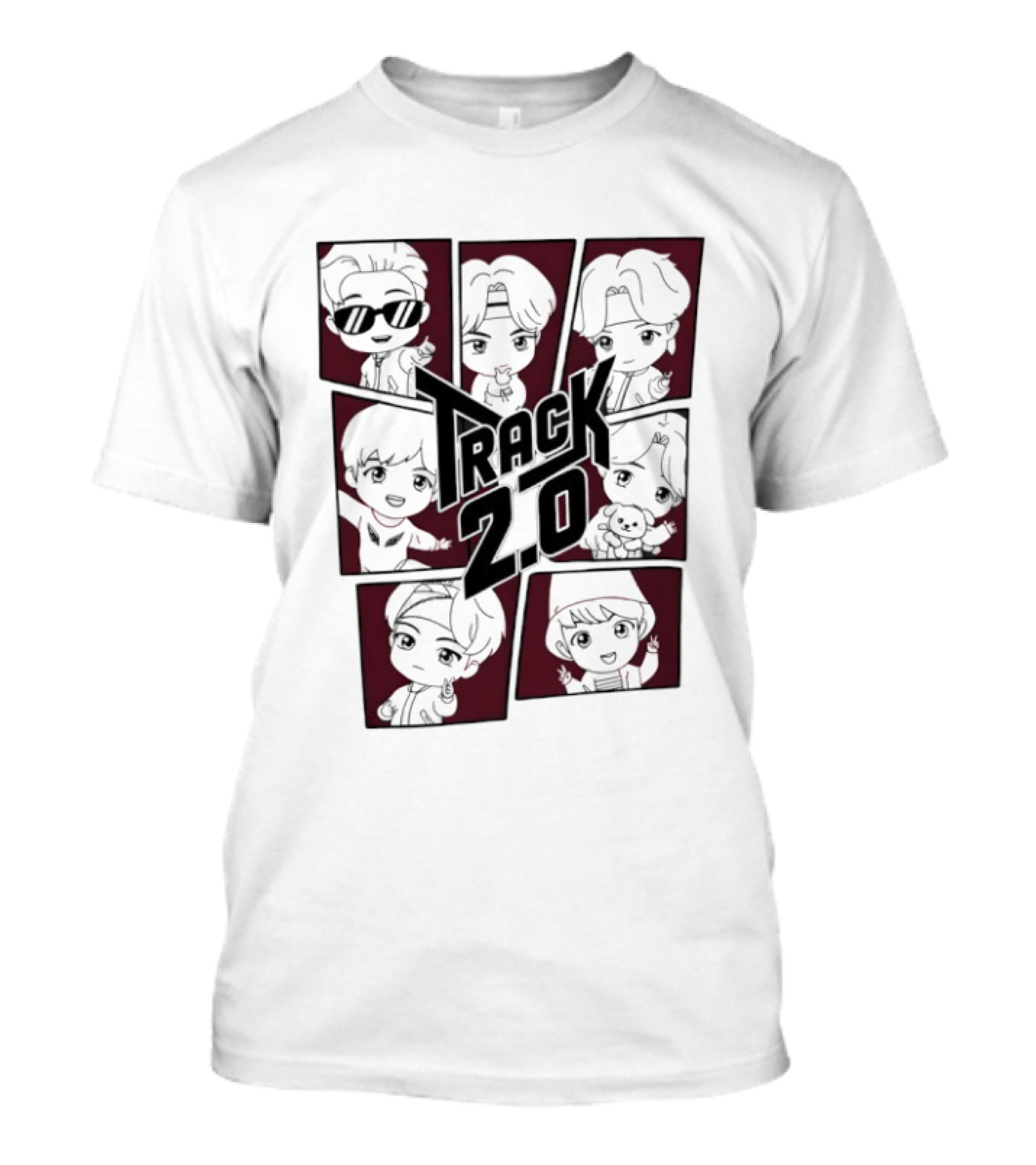BTS Track 2.0 Chibi Kpop Cartoon T-Shirt