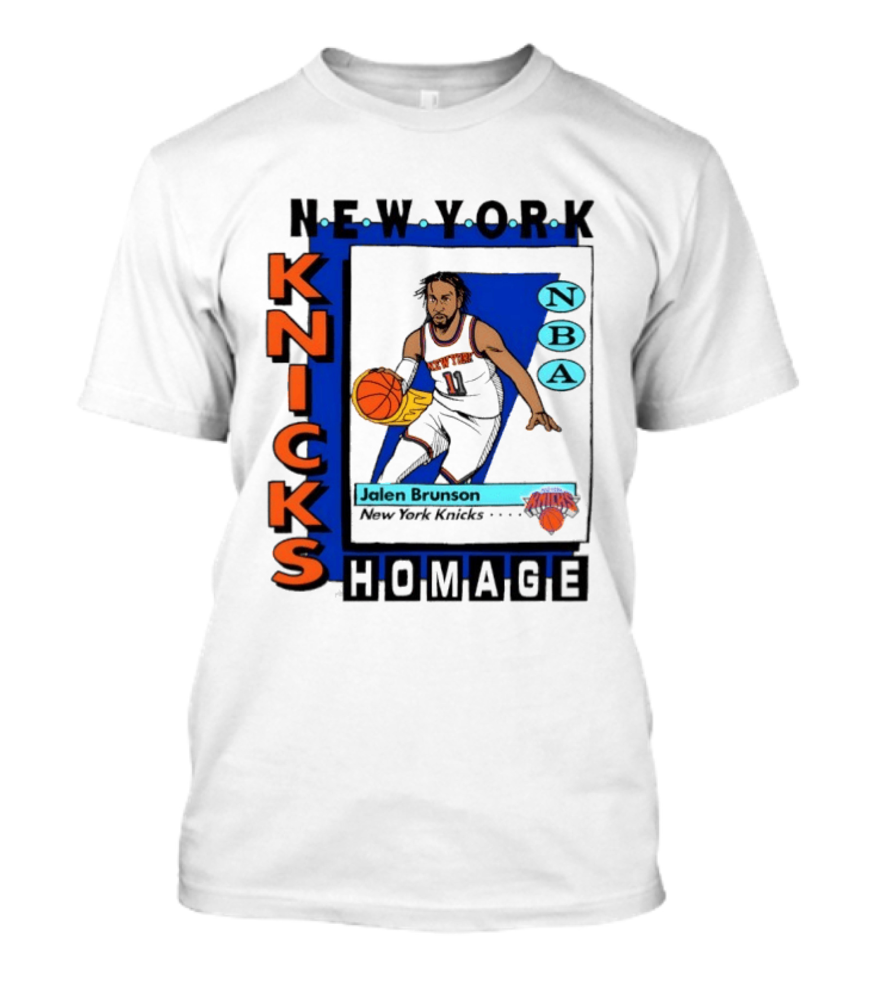 Jalen Brunson New York Knicks NBA Homage Topps Trading Card T-Shirt