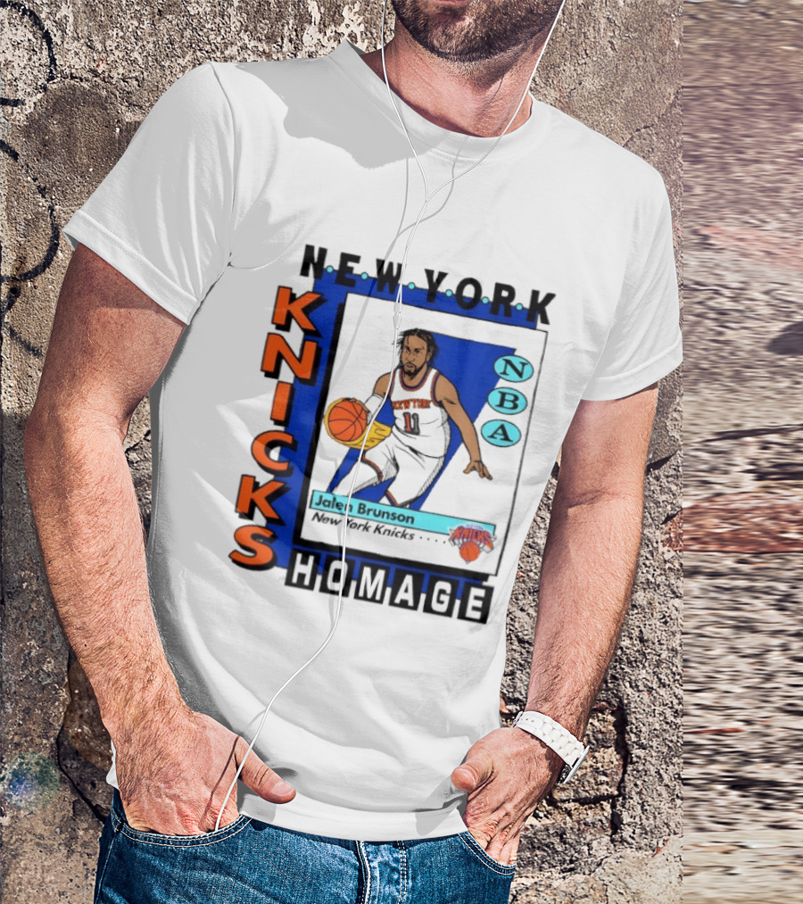 Jalen Brunson New York Knicks NBA Homage Topps Trading Card T-Shirt