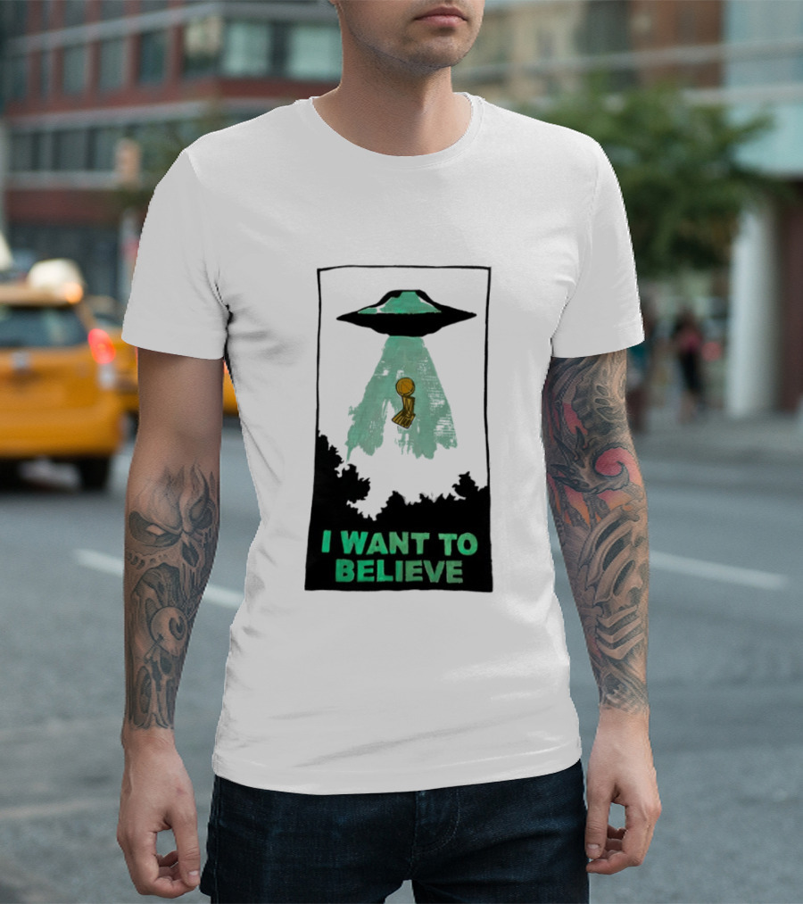 The X Files UFO I Want To Believe NBA Championship Trophy T-Shirt