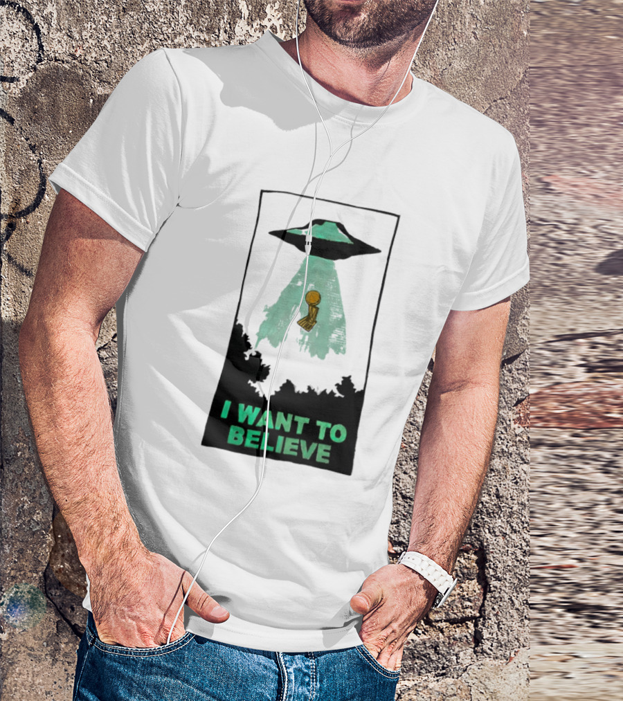 The X Files UFO I Want To Believe NBA Championship Trophy T-Shirt