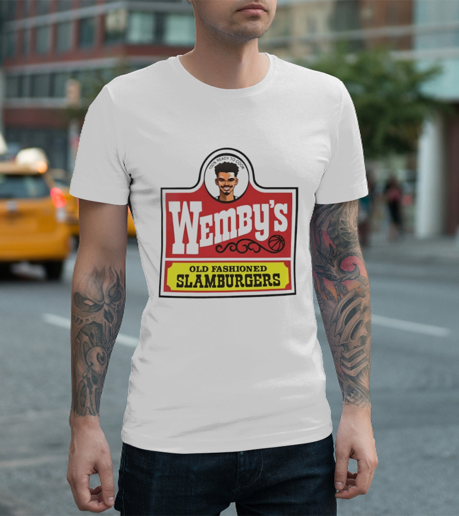Wemby's Old Fashioned Slamburgers Spurs Basketball Cook T-Shirt