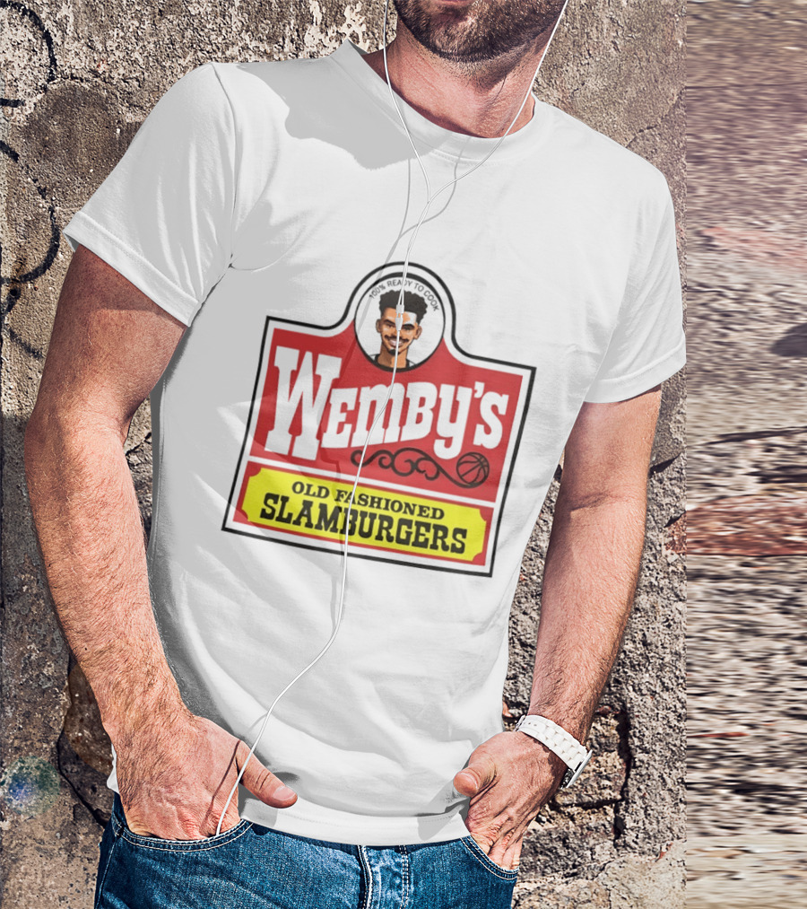 Wemby's Old Fashioned Slamburgers Spurs Basketball Cook T-Shirt