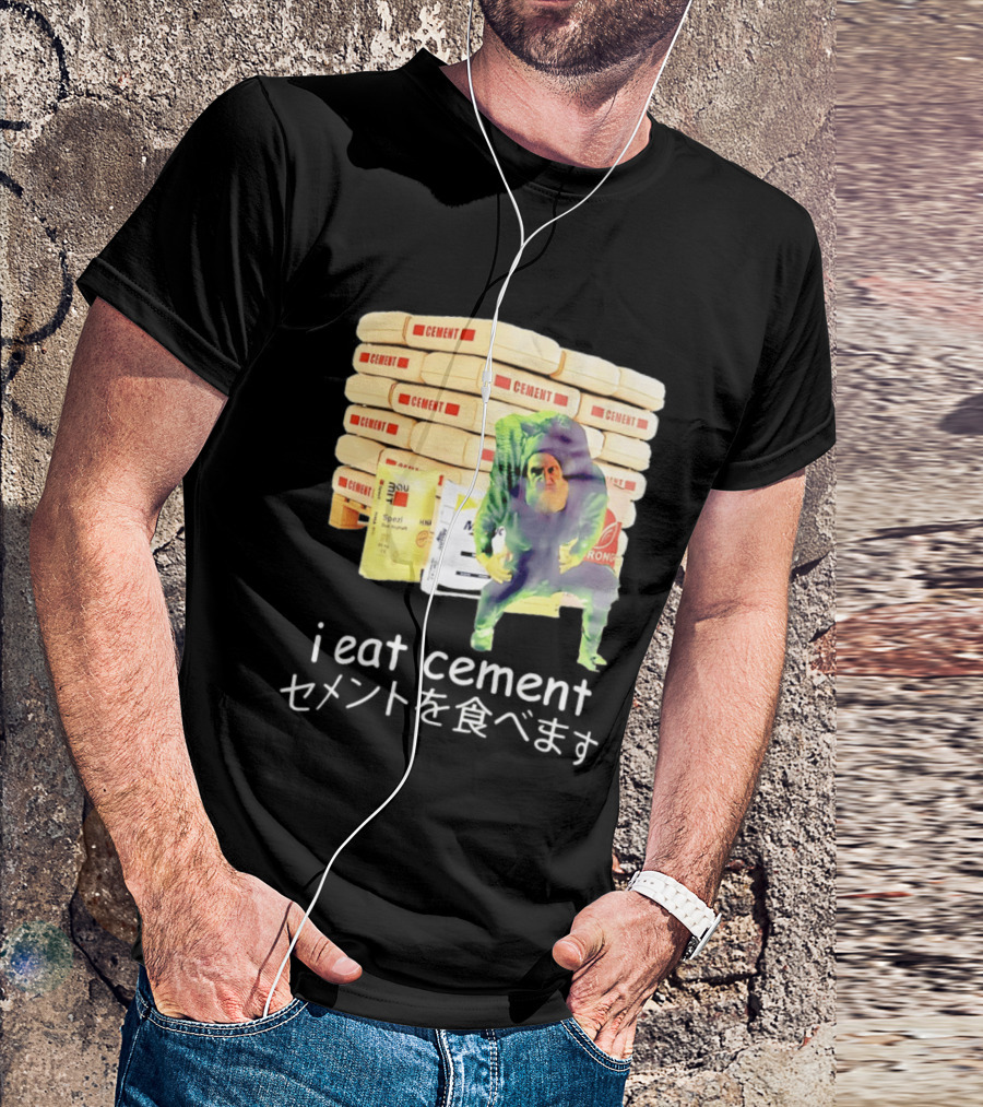 I Eat Cement Cement Bags Stack Monster T-Shirt