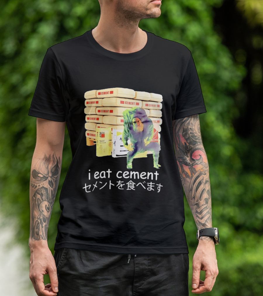 I Eat Cement Cement Bags Stack Monster T-Shirt