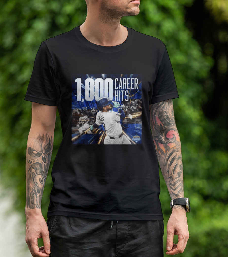 1000 Career Hits Dodgers MLB Champions Celebrating Milestone T-Shirt