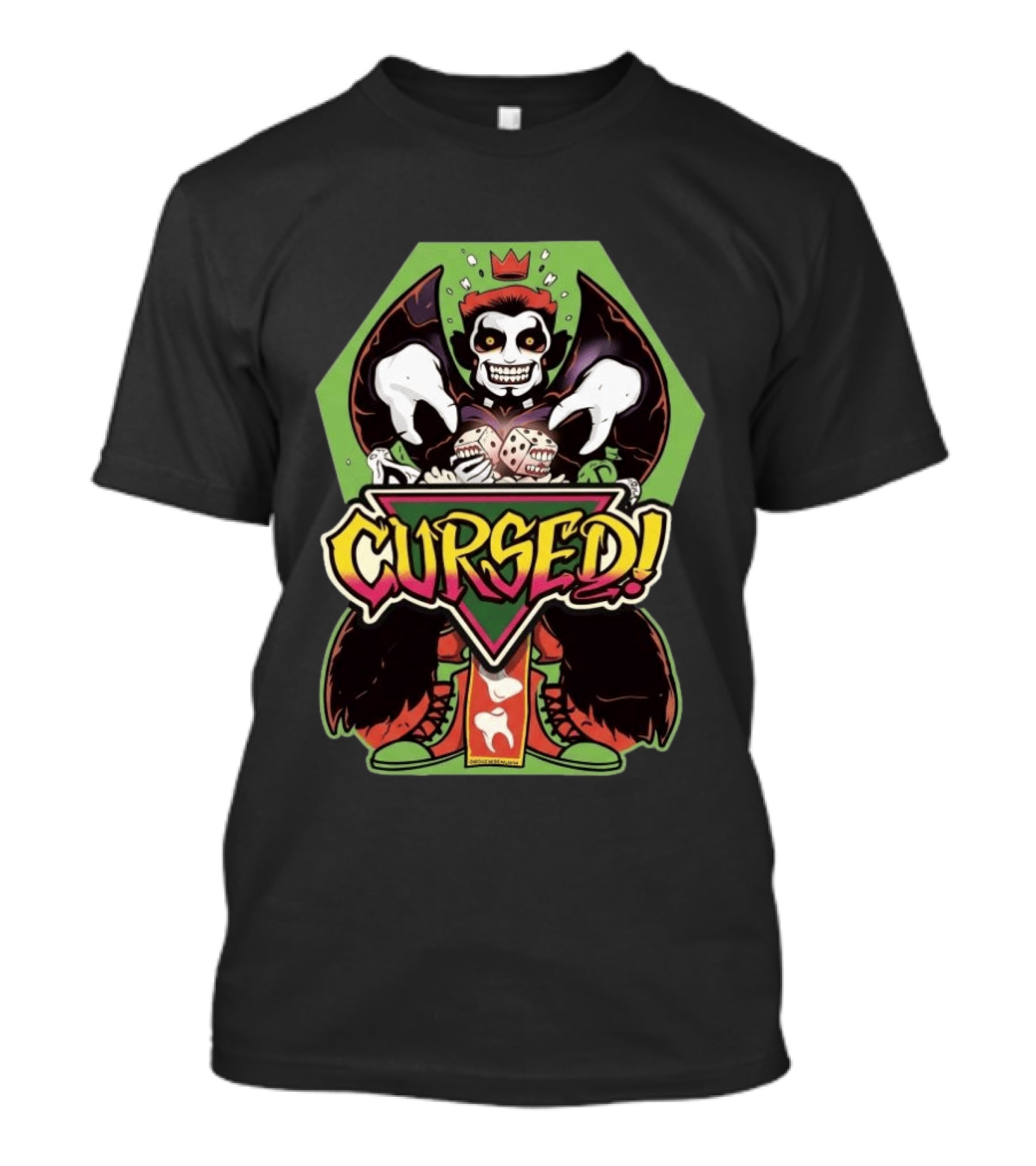 Danhausen Cursed Nation Green Hexagon Joker With Dice T-Shirt