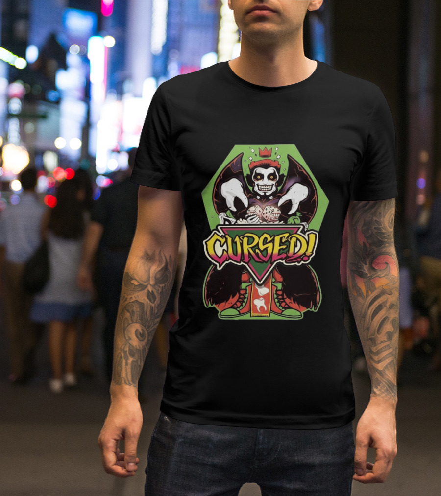 Danhausen Cursed Nation Green Hexagon Joker With Dice T-Shirt
