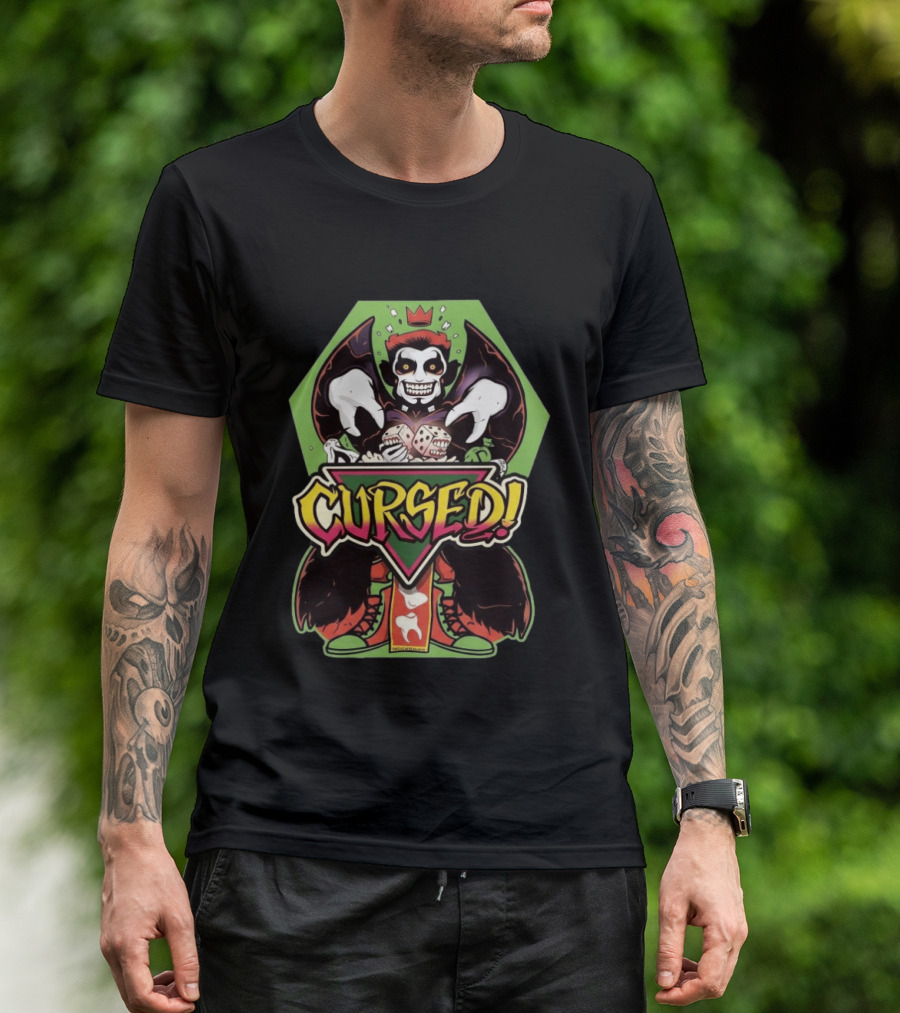 Danhausen Cursed Nation Green Hexagon Joker With Dice T-Shirt