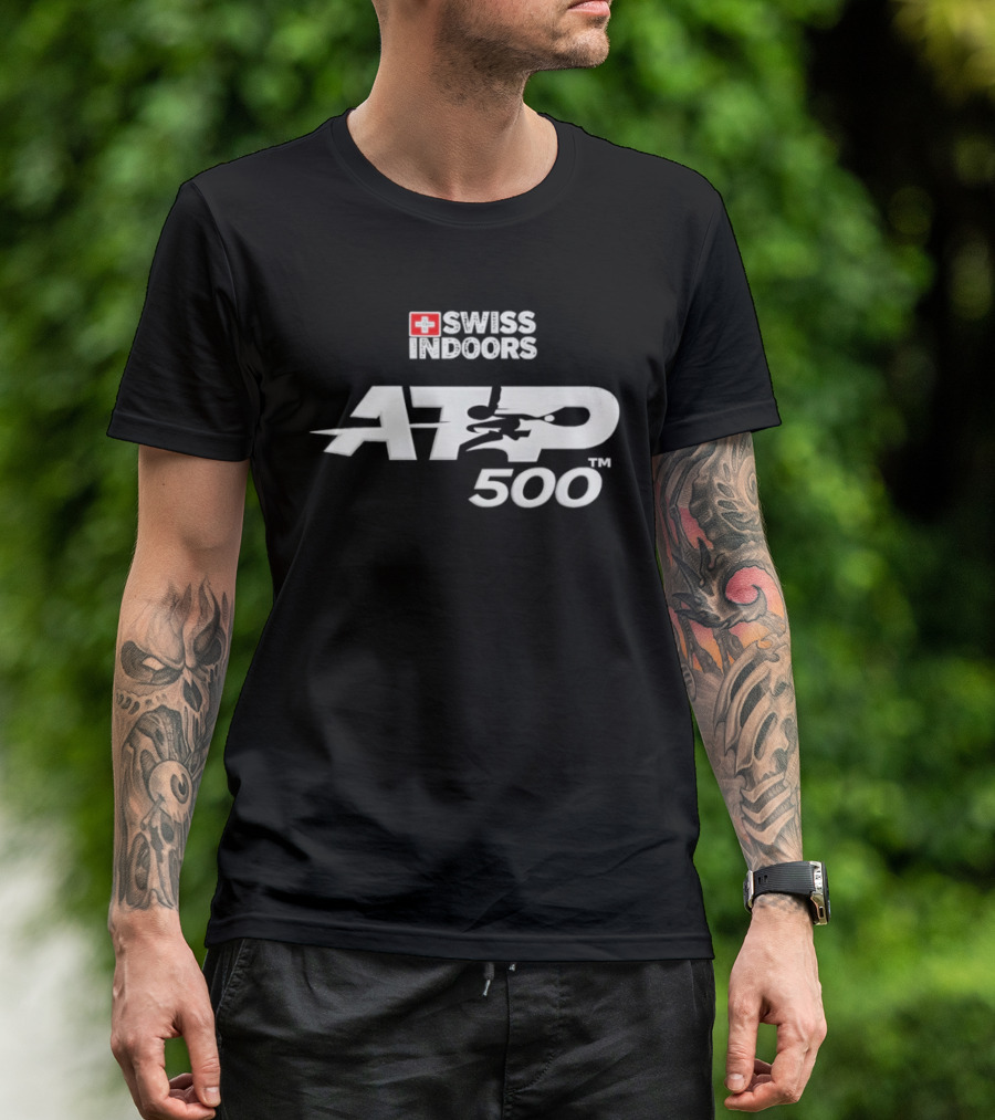 Swiss Indoors ATP 500 Tennis Tournament Logo With Swiss Cross T-Shirt