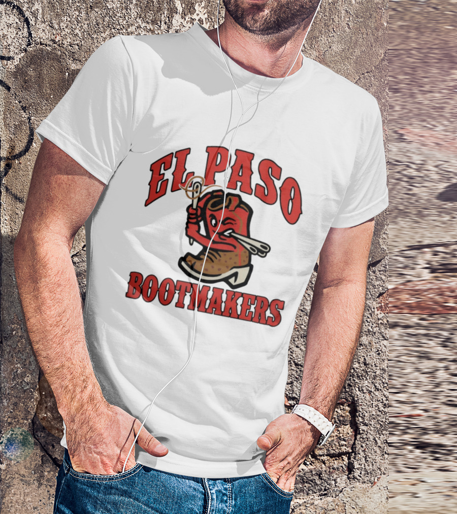 El Paso Bootmakers Winking Cowboy Boot Holding Lasso And Scissors T-Shirt
