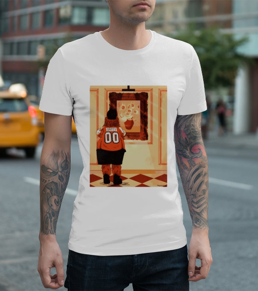 Gritty Philadelphia Flyers Meets Vincent Van Gogh Sunflowers Museum Exhibit T-Shirt