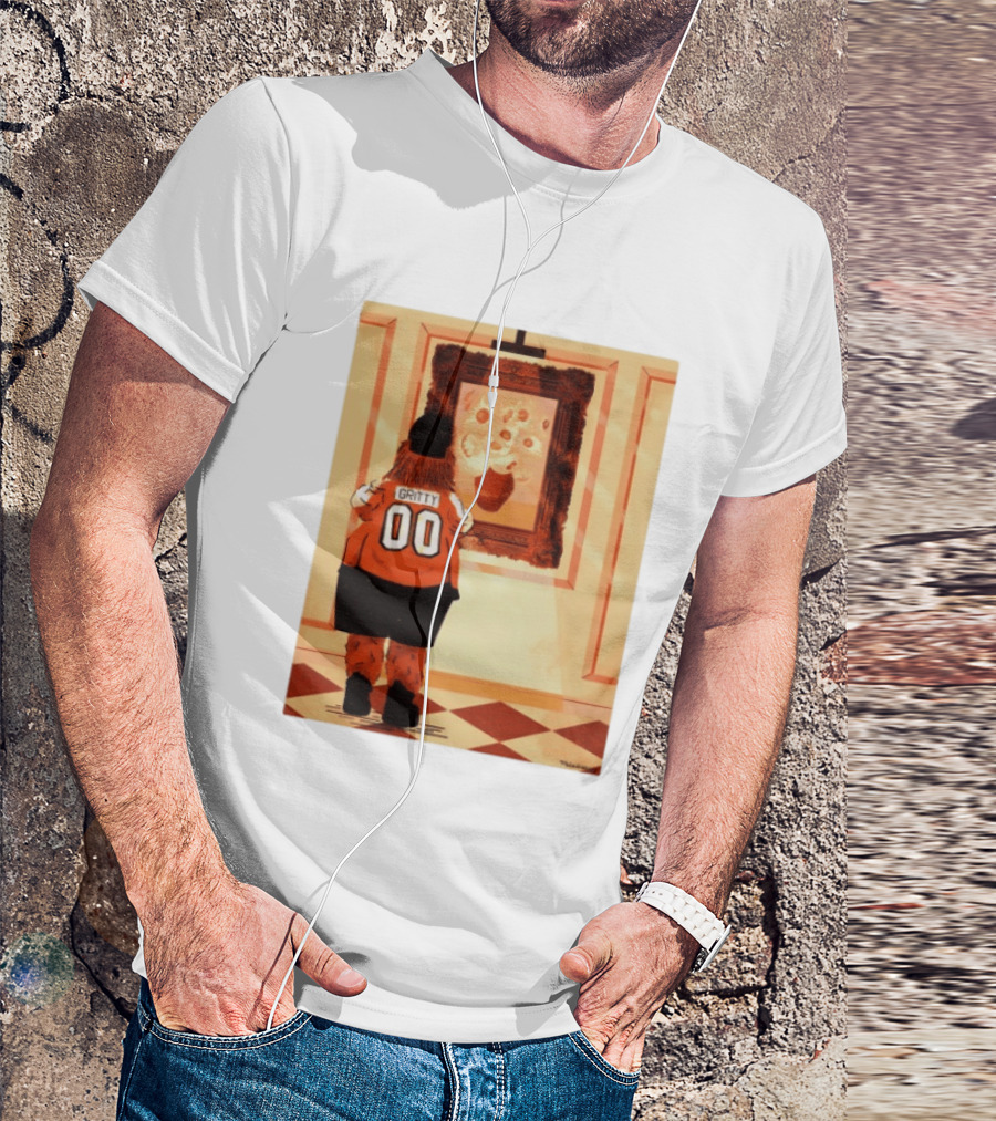Gritty Philadelphia Flyers Meets Vincent Van Gogh Sunflowers Museum Exhibit T-Shirt