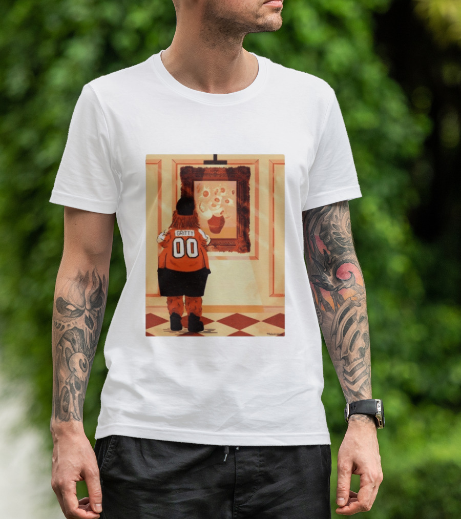 Gritty Philadelphia Flyers Meets Vincent Van Gogh Sunflowers Museum Exhibit T-Shirt