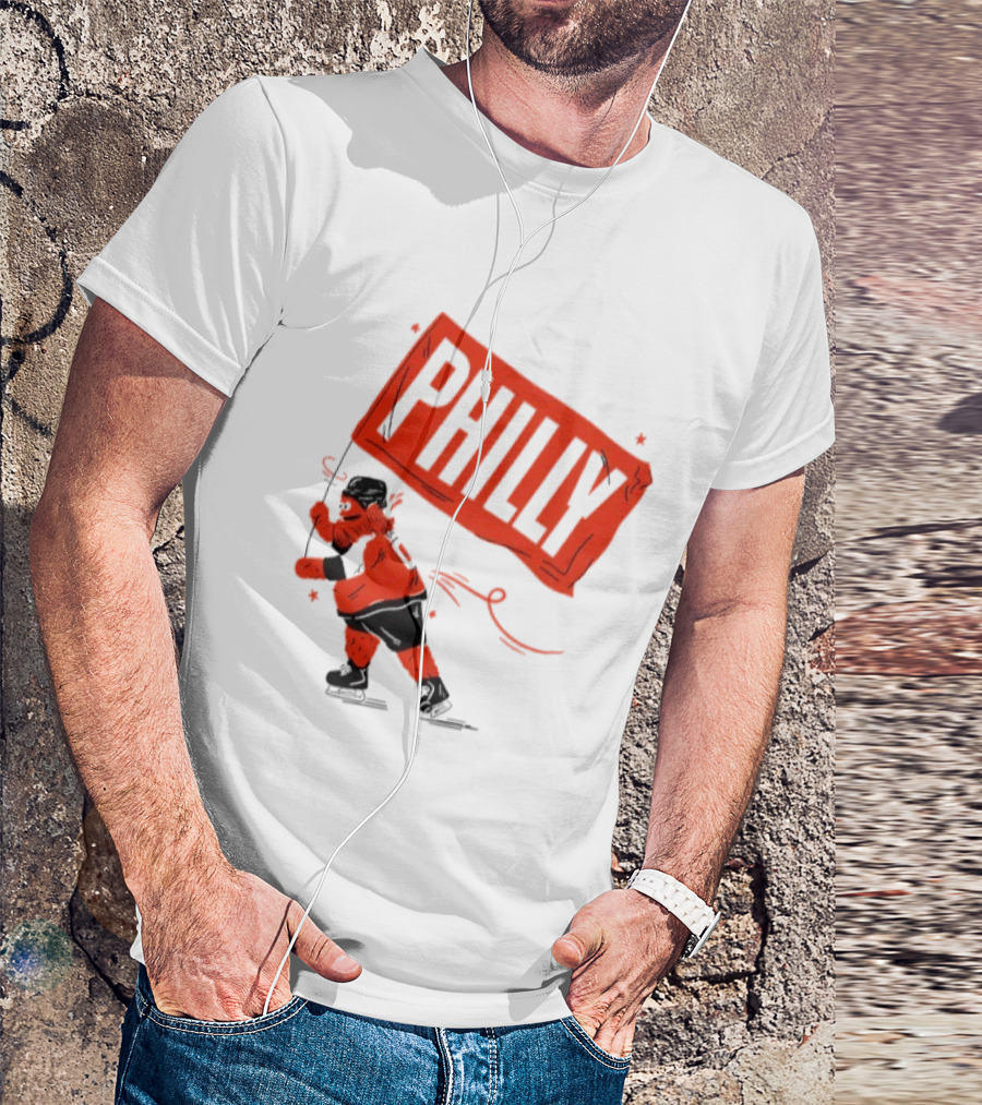 Gritty Philly Flag Philadelphia Flyers Hockey Rally Fan T-Shirt