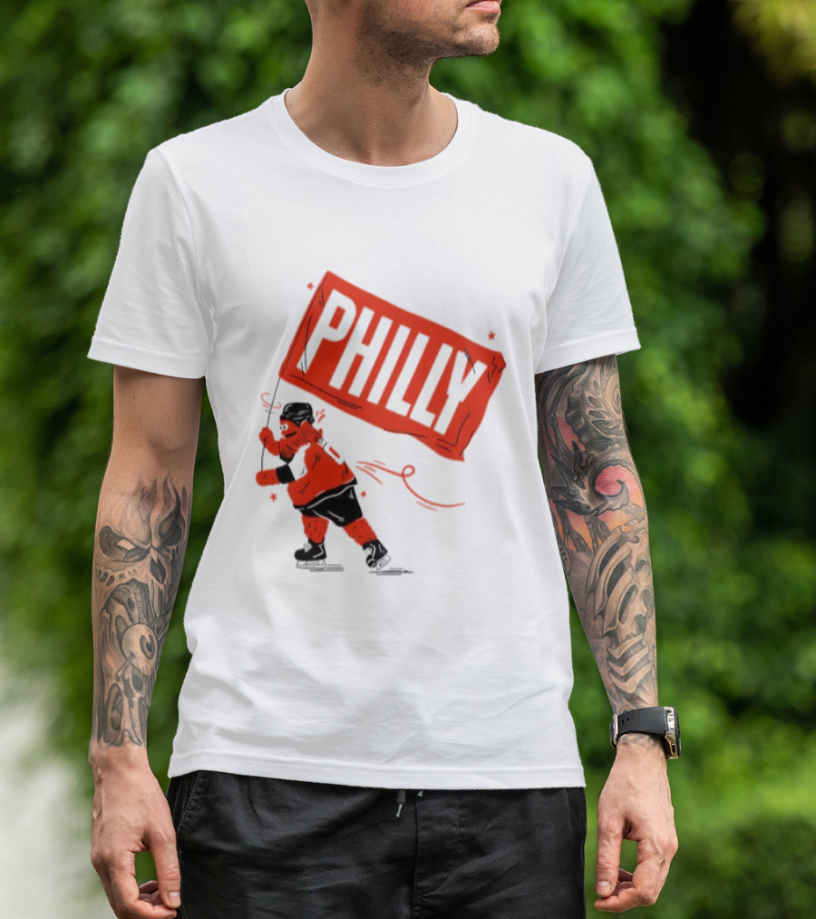 Gritty Philly Flag Philadelphia Flyers Hockey Rally Fan T-Shirt