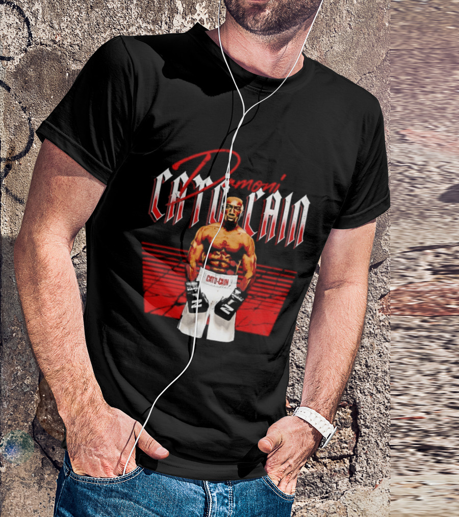 Damoni Cato Cain Boxing Fighter Zuffa Posed In Green Gloves T-Shirt