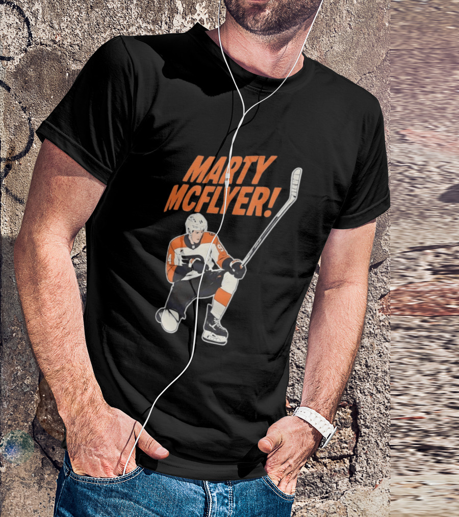 Marty McFlyer Philadelphia Flyers Hockey NHL 2026 Retro Mashup T-Shirt