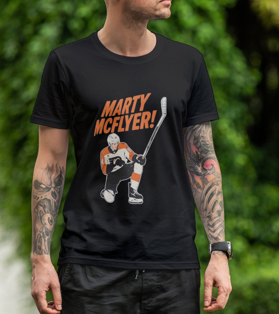 Marty McFlyer Philadelphia Flyers Hockey NHL 2026 Retro Mashup T-Shirt
