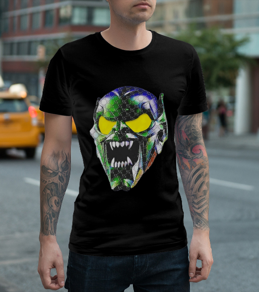 Spider Man Green Goblin Fierce Face With Distinct Texture T-Shirt