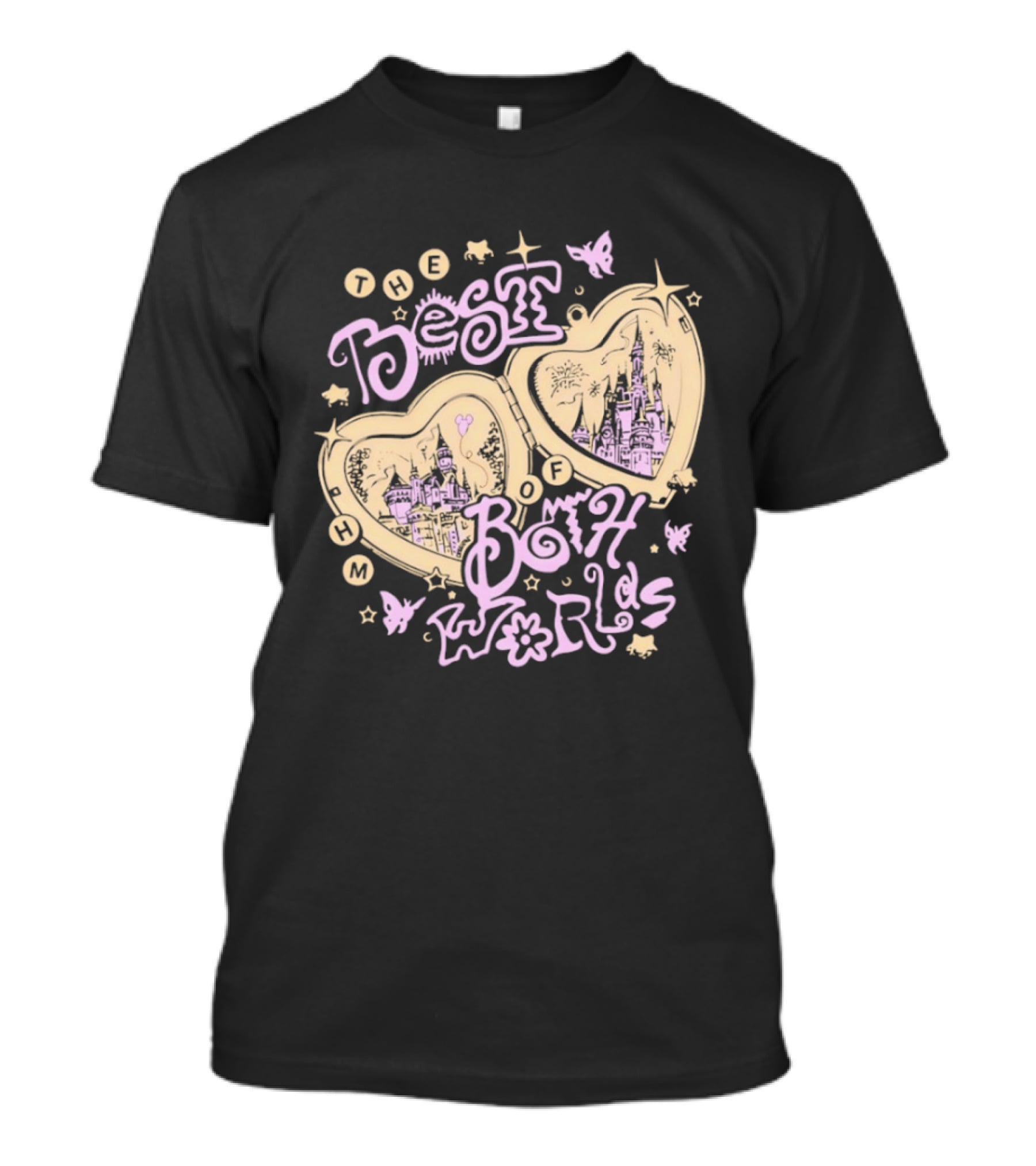 The Best Of Both Worlds Hearts Butterflies Castle Stars T-Shirt