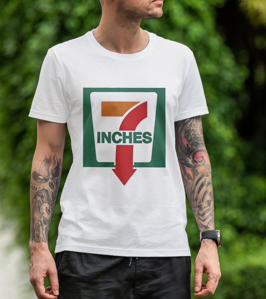 7 Inches Down Arrow Logo In Green And Red T-Shirt