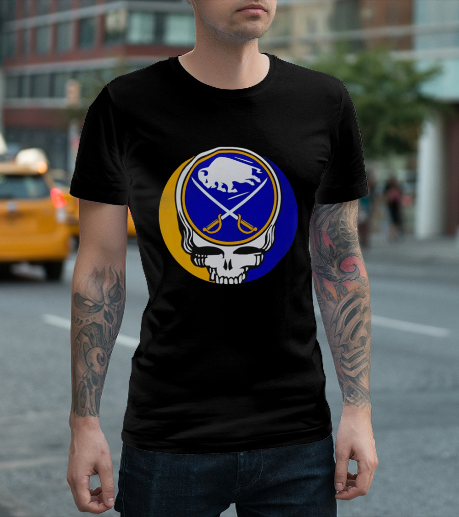 Buffalo Sabres Grateful Dead Steal Your Face Hockey 2026 Collaboration T-Shirt