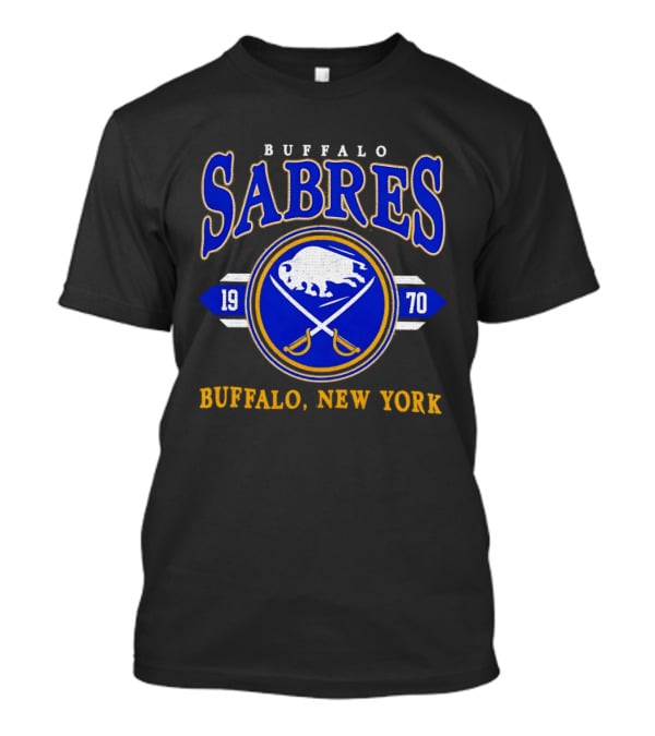 Buffalo Sabres 1970 Hockey Buffalo New York NHL Vintage Blue Gold T-Shirt