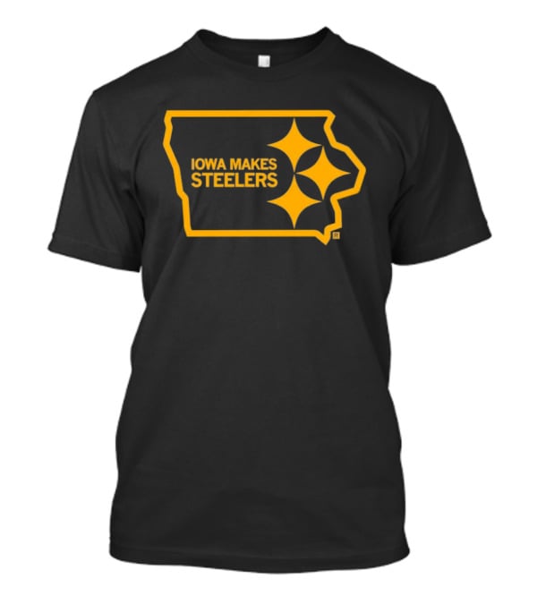 Iowa Makes Steelers Map And Starburst T-Shirt