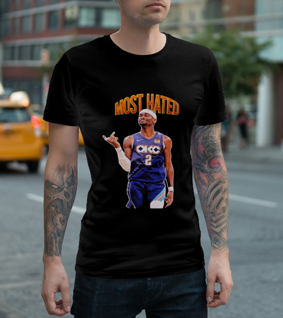 Shai Gilgeous Alexander OKC 2 NBA Basketball "MOST HATED T-Shirt