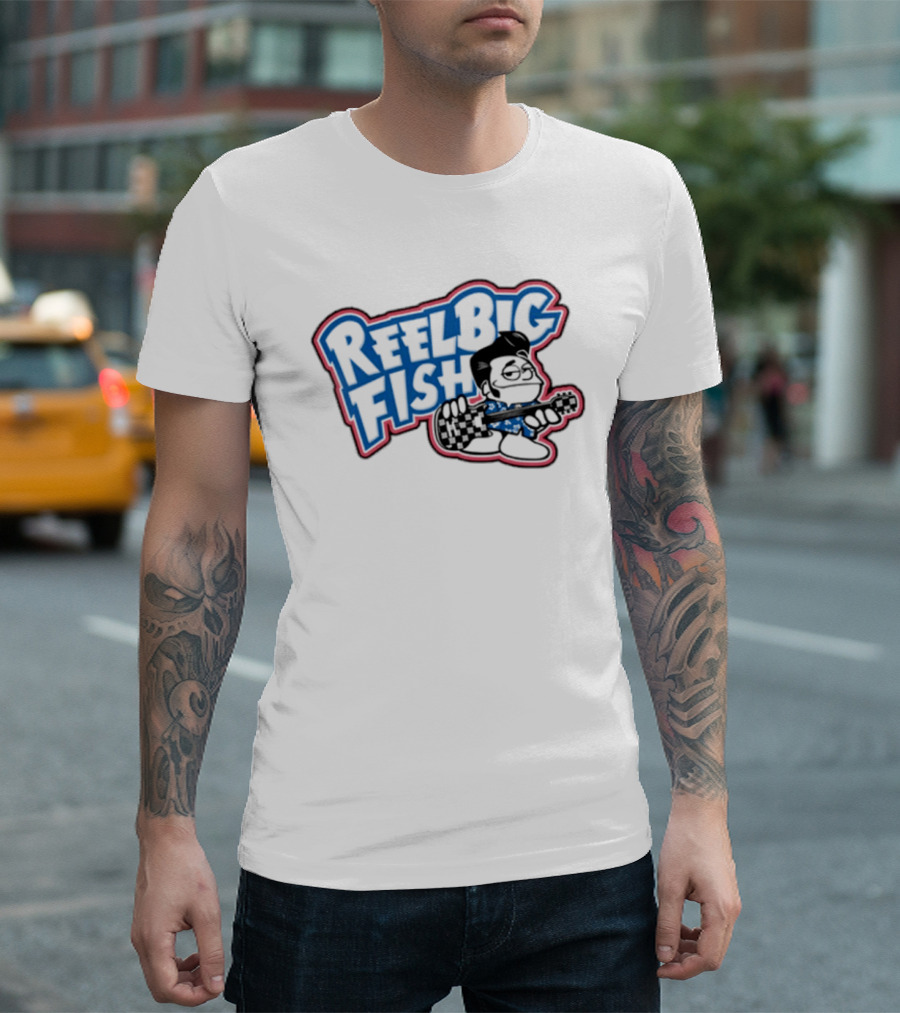 Reel Big Fish Cartoon Character With Guitar T-Shirt