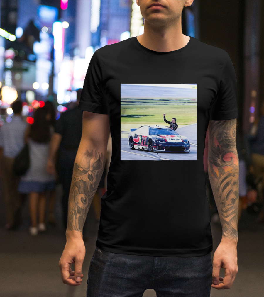 Carson Hocevar First Win Nascar Cup Series 2026 Talladega Number 77 Car Victory Celebrating Dente T-Shirt