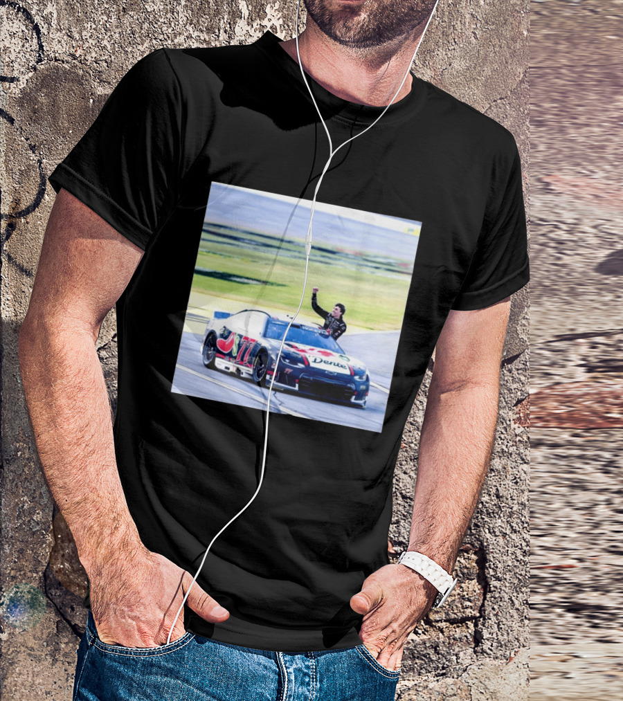 Carson Hocevar First Win Nascar Cup Series 2026 Talladega Number 77 Car Victory Celebrating Dente T-Shirt